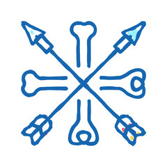 Wall Mural - bones and arrows boho icon doodle illustration