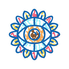 Wall Mural - eye boho icon doodle illustration