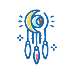 Wall Mural - dreamcatcher boho icon doodle illustration