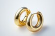 Gold hoop earrings, polished finish (1)