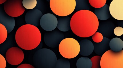 Poster - Abstract Arrangement of Textured Spheres in Contrasting Warm and Cool Tones, Modern Design