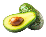 Fresh avocado slices kitchen food bright isolated on transparent background