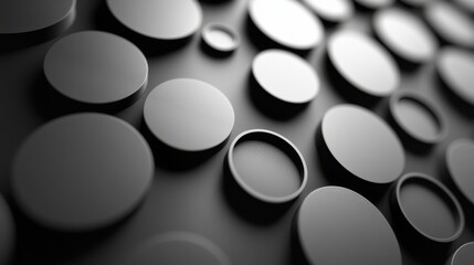 Poster - Monochromatic Array of Circular Elements: A Structured Abstract Composition for Modern Designs, offering versatility for minimalist and tech-inspired applications