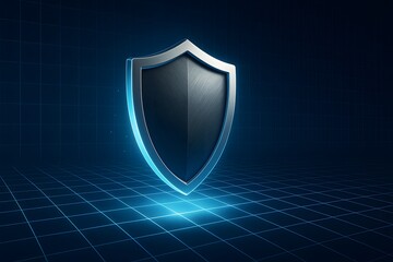 Aufkleber - Futuristic Shield Icon Representing Security and Protection Concept