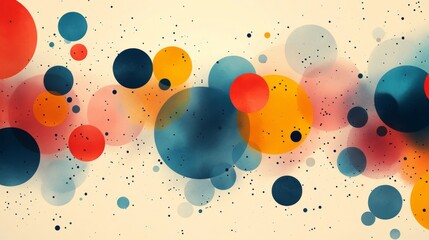 Fototapete - Abstract Circular Harmony: A Dynamic Interplay of Shapes and Colors for Modern Designs