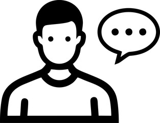Poster - Conversational avatar with thinking bubble icon