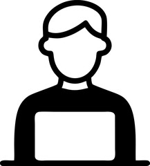 Poster - Person working on a computer icon