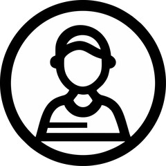 Poster - Person icon streamlined silhouette within circle