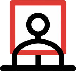 Poster - Stylized figure displayed on computer screen