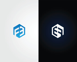 Poster - Letter FE or EF Abstract Logo Design Minimalist Modern Vector Template.
