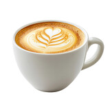 Latte creation coffee shop beverage isolated on transparent background