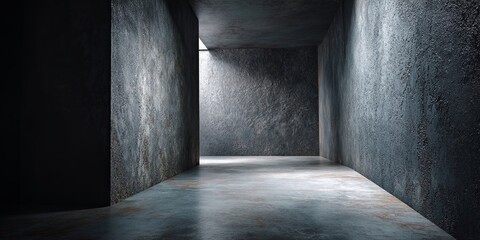 Aufkleber - Dark minimalist studio background with textured walls and smooth floor ideal for photography, product displays, or creative designs in various settings