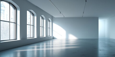 Aufkleber - Bright and Minimalist Empty Space with Soft Light and Subtle Shadows Perfect for Backgrounds, Presentations, and Creative Designs