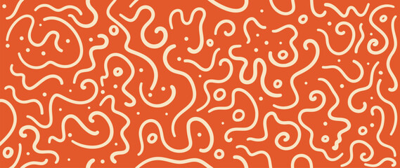 Fun colorful childish doodles seamless pattern vector. Abstract wallpaper design for print, home decoration, fabric and textiles. 