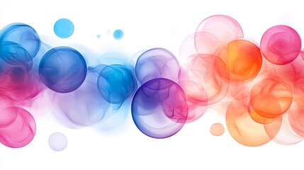 Poster - Colorful Spherical Blends: An Artistic Abstract Composition with Fluid Gradients and Translucent Bubbles