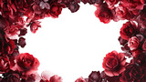 Romantic frame with red rose petals creates a beautiful frame for a Valentine's Day card