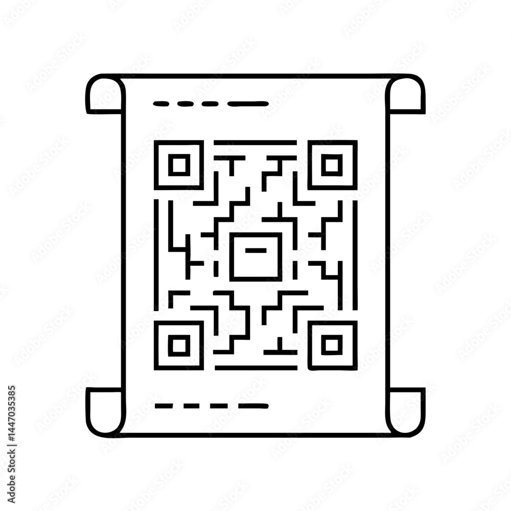 Стоковое векторное изображение «qr code on poster icon, qr code on ...