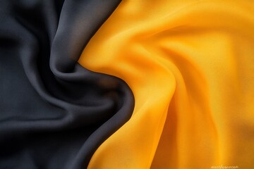 Leinwandbilder - Close-up of flowing fabric in dark hues billowing gently, showcasing a blend of rich textures and colors while illuminated by soft natural light