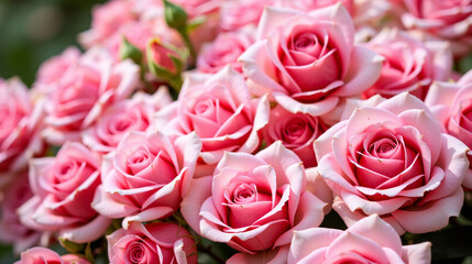 close-up of a group of pink roses.