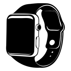 Aufkleber - Smartwatch vector illustration: wearable technology, fitness tracker, digital watch and modern timepiece art isolated on transparent background