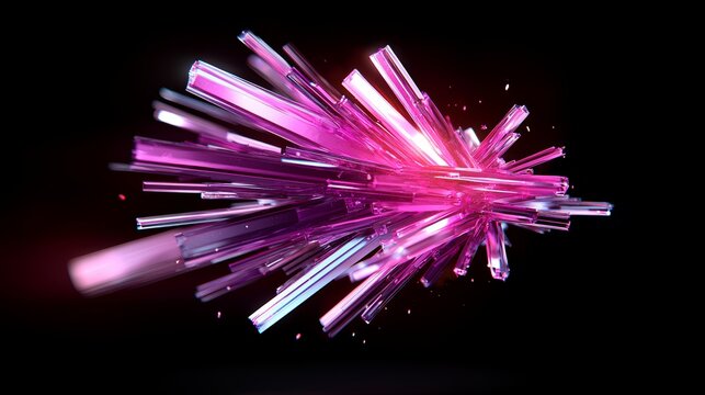 Vibrant Pink And Purple Geometric Abstract Digital Art