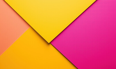 Poster - colorful geometric shapes in vibrant yellow and pink tones for modern design.