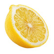 © Ifti Digital - Fresh lemon fruit cut in half on a clean Transparent background showcasing juicy texture and bright color, piece lemon fruit isolated, isolated on PNG background