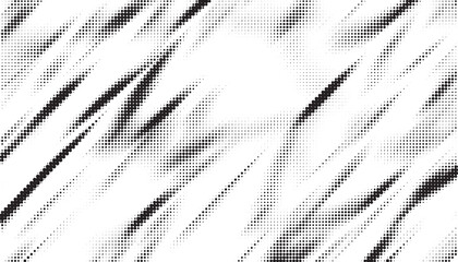 Aufkleber - Abstract grunge halftone background. Retro comic grain pixel texture. Dots cartoon wallpaper. Pop art fading wavy gradient pattern. Vector vanishing gritty backdrop.