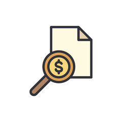 Poster - Financial report colored icons, minimalist vector illustration ,simple transparent graphic element .Isolated on white background
