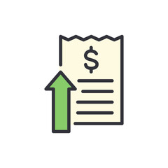Poster - Financial report colored icons, minimalist vector illustration ,simple transparent graphic element .Isolated on white background