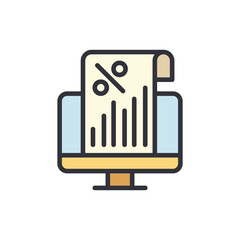 Poster - Financial report colored icons, minimalist vector illustration ,simple transparent graphic element .Isolated on white background