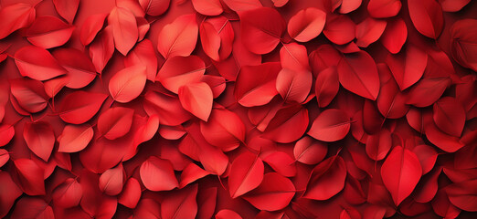 Poster - Vibrant Red Leaves Background for Textures and Patterns in Design Projects.