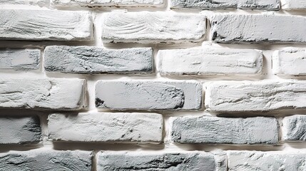 Poster - Textured White Brick Wall with Light Grey Painted Finish