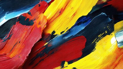 Poster - Vibrant Artistic Strokes in Primary Colors for Modern Wallpaper Design