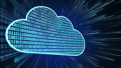 Poster - digital cloud binary code