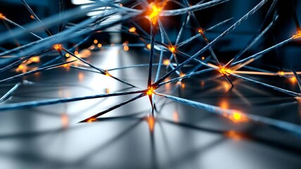 Poster - Futuristic Abstract Network with Glowing Nodes