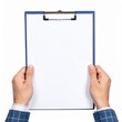 © พุฒิพงศ์ ขาวทอง - Hands Holding Blank Clipboard for Writing or Sketching