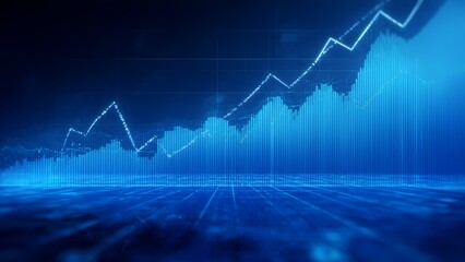 Poster - Data analytics growth trends digital space infographic modern environment aerial view business insights for success