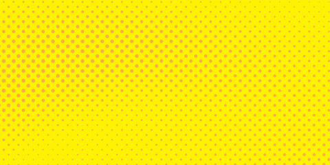 Poster - Halftone dotted print. Yellow pattern. Pop art comic background. Geometric duotone banner. Cartoon vintage print. Anime gradient design. Monochrome superhero backdrop. Vector
