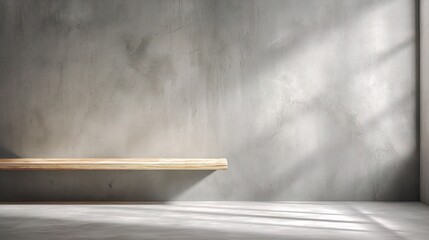 Poster - Minimalist Concrete Kitchen Wall with Soft Shadows and Natural Lighting