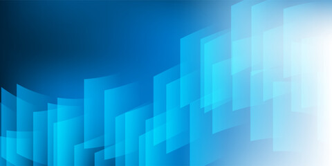 Poster - A modern abstract design featuring a smooth blue lit gradient background with overlapping transparent squares pattern. Harmonious colors, professional look, ideal for business use, websites, etc.