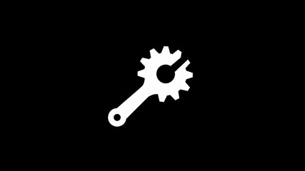 Poster - A close up of a gear with a black handle. The image is black and white and the gear is the main focus. The handle is positioned above the gear and he is a tool for turning the gear
