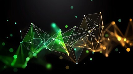 Aufkleber - Abstract Network Design with Connecting Lines and Colorful Lights