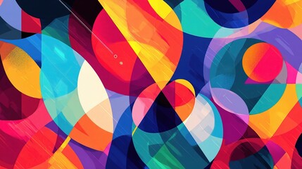 Poster - Vivid Abstract Multicolored Geometric Wallpaper Design for Creative Spaces