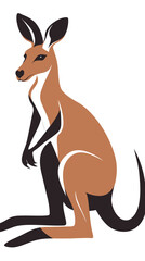 Poster - Minimalist Kangaroo Silhouette Vector Illustration Isolated on White