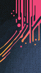 Poster - Colorful Abstract Vector with Rounded Lines and Halftone Transition