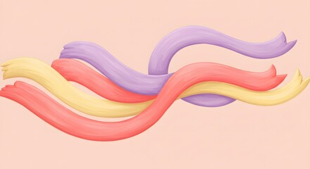 Aufkleber - Abstract Colorful Ribbons Wave Design Element