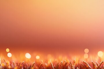 Poster - A field filled with mature wheat spikelets swaying softly in the wind, bathed in warm pastel hues that enhance the delicate beauty of the crop