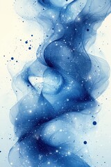 Poster - abstract flowing design with blue tones and sparkling white accents