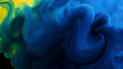 Poster - abstract blue smoke art: a mesmerizing abstract composition of swirling blue smoke against a vibrant